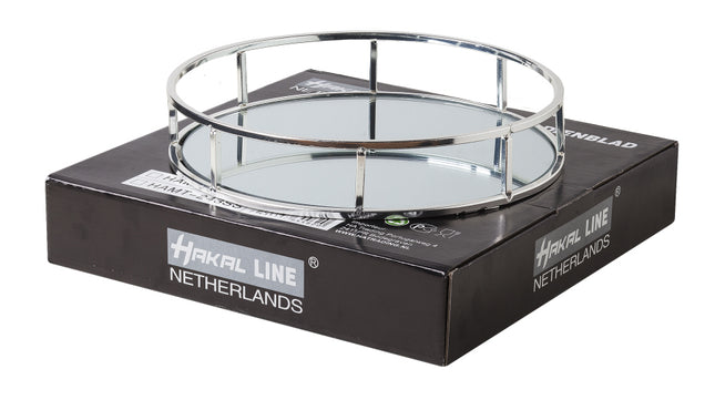 Spiegeldienblad rond zilver