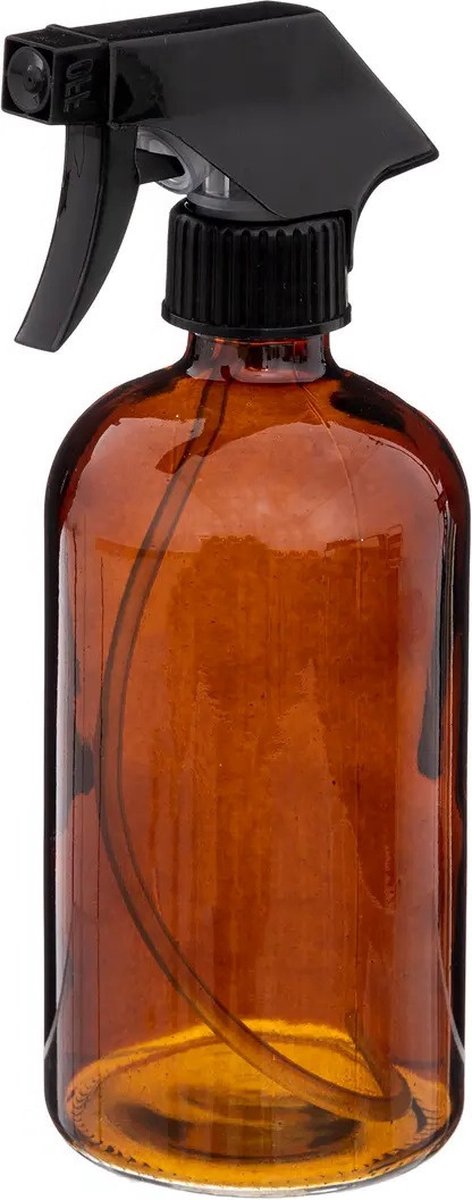 5Five Pflanzensprüher mit einem Fassungsvermögen von 450 ml - 2x - Glas - transparent braun - Zerstäuberkopf - 21 cm