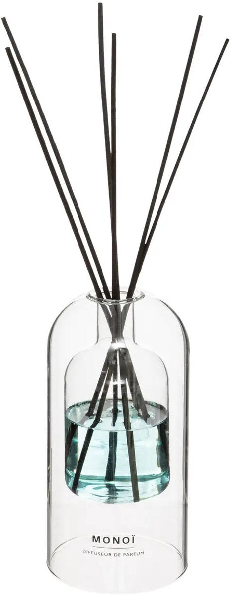 Atmosphera Geurstokjes in luxe glazen houder - Monoi - 150 ml - geurverspreider - interieurparfum