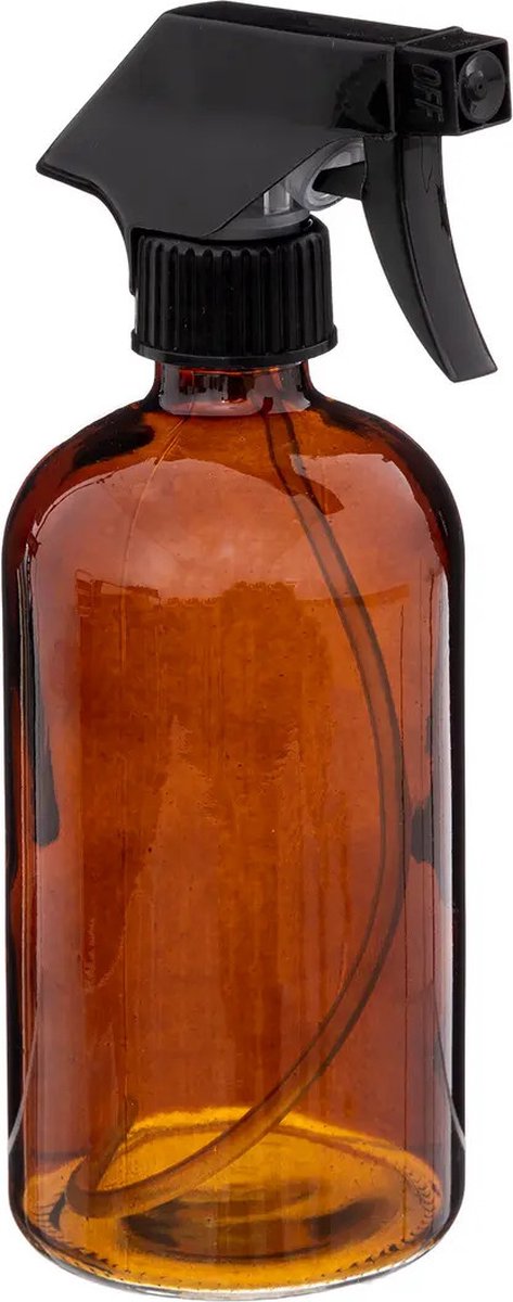5Five Pflanzensprüher mit einem Fassungsvermögen von 450 ml - 2x - Glas - transparent braun - Zerstäuberkopf - 21 cm