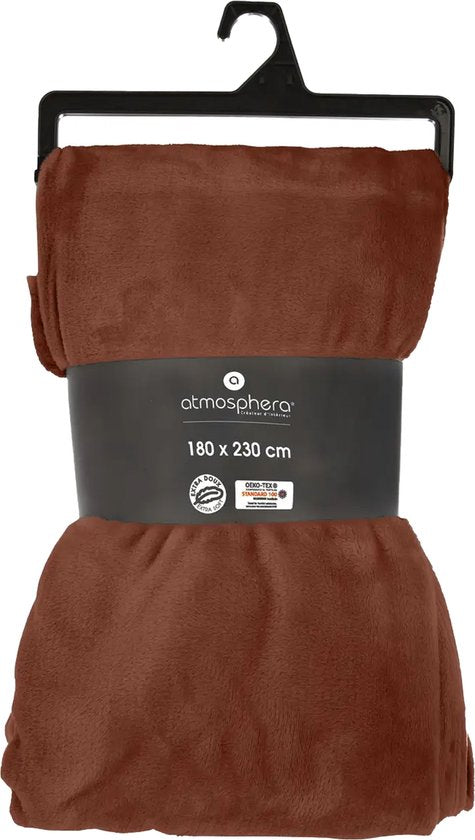 Atmosphera Fleecedecke/Fleeceplaid - terracotta - 180 x 230 cm - Polyester - Molton Sofadecke