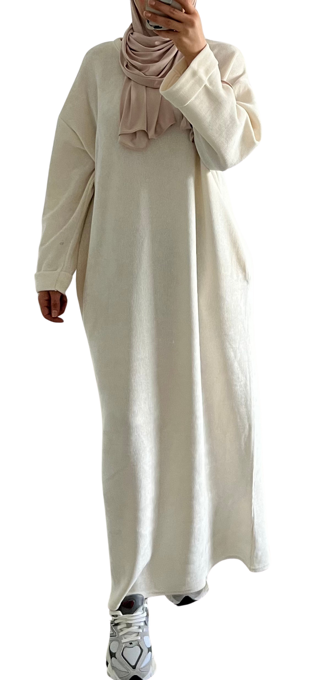 Maya Dress – oversized geribbelde jurk met zakken, tot maat XL – foto 9