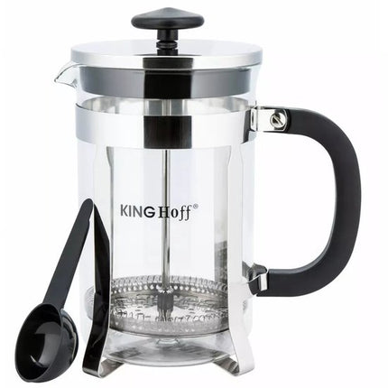Kinghoff KH4838 Theezetapparaat - Glazen Kan met RVS Infuser - 0,8 Liter - Afwasmachinebestendig - Glas