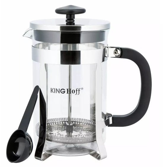 Kinghoff KH4838 Theezetapparaat - Glazen Kan met RVS Infuser - 0,8 Liter - Afwasmachinebestendig - Glas