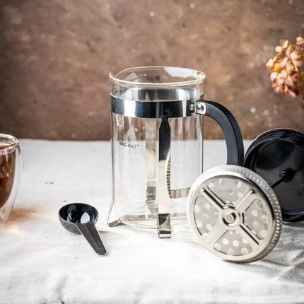 Kinghoff KH4838 Theezetapparaat - Glazen Kan met RVS Infuser - 0,8 Liter - Afwasmachinebestendig - Glas