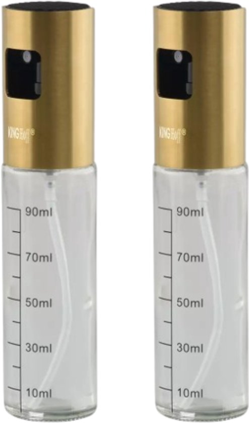 Kinghoff oliespray fles 100 ml – olie- en azijnverstuiver, glas en RVS