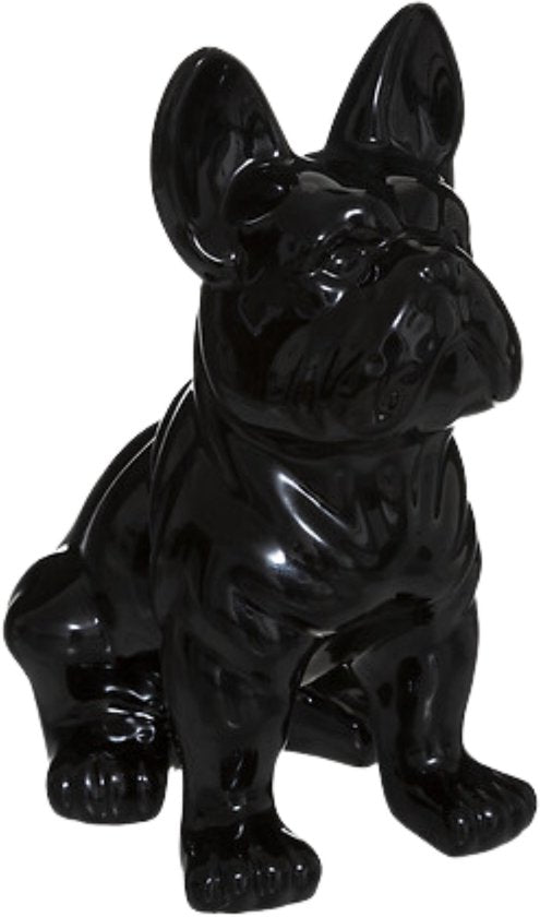 Atmosphera beeldje Franse bulldog, zwart keramiek, 22 cm