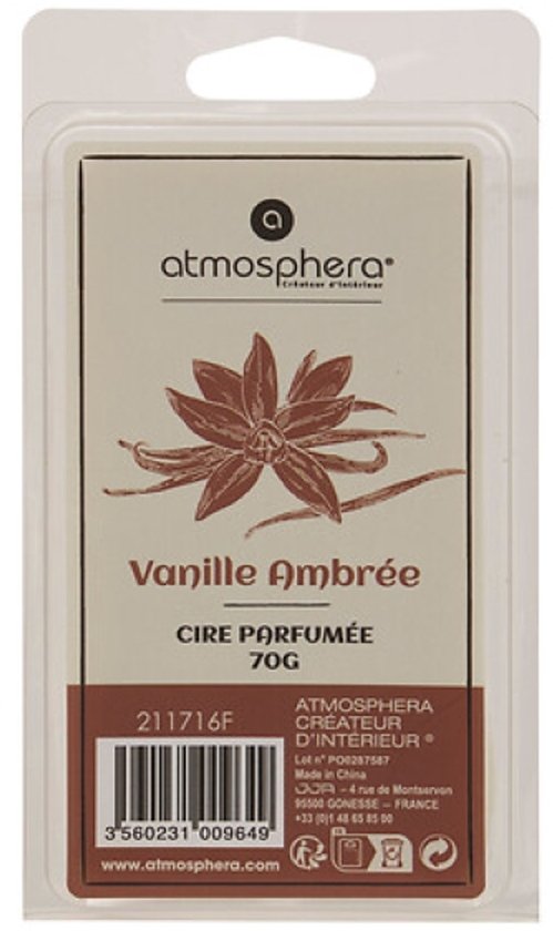 Laura Geurwax - Aromatisches Wachs für Duftlampe - Wax Melt für Duftlampe - Duft Warmer Bernstein-Vanille - 70 g - 5,5 x 2 x 10,2 cm - Zederngrün