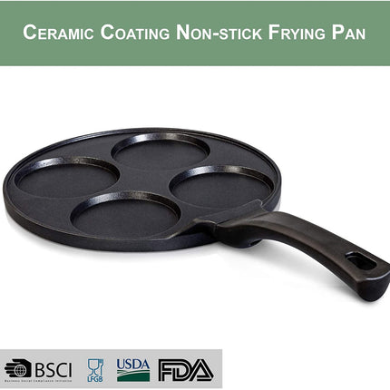 Crêpemaker - eierpan - pancake pannenkoeken 4 kop marmeren anti aanbaklaag