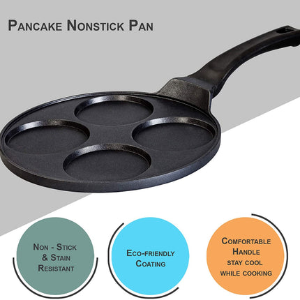 Crêpemaker - eierpan - pancake pannenkoeken 4 kop marmeren anti aanbaklaag
