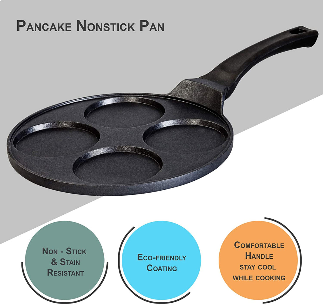 Pannenkoekenpan met 4 vakken – pancake pan met marmeren antiaanbaklaag – foto 3
