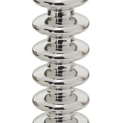 Atmosphera kaarsen kandelaar - decoratief glas - dinerkaarsen - zilver - D9 x H22 cm