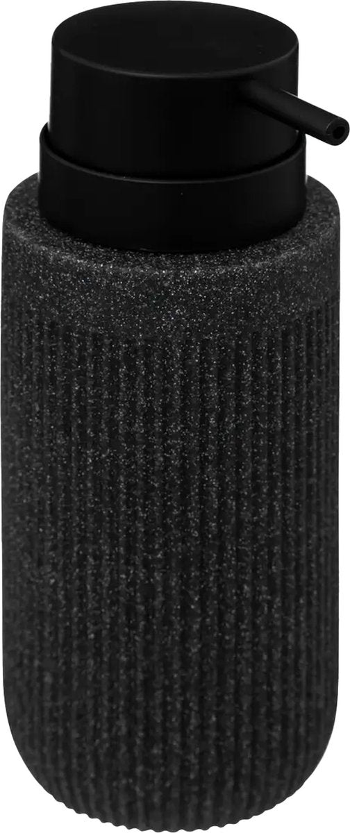 5Five Zeeppompje/zeep dispenser Onyx - antraciet - polystone - 17 x 7 cm - 350 ml