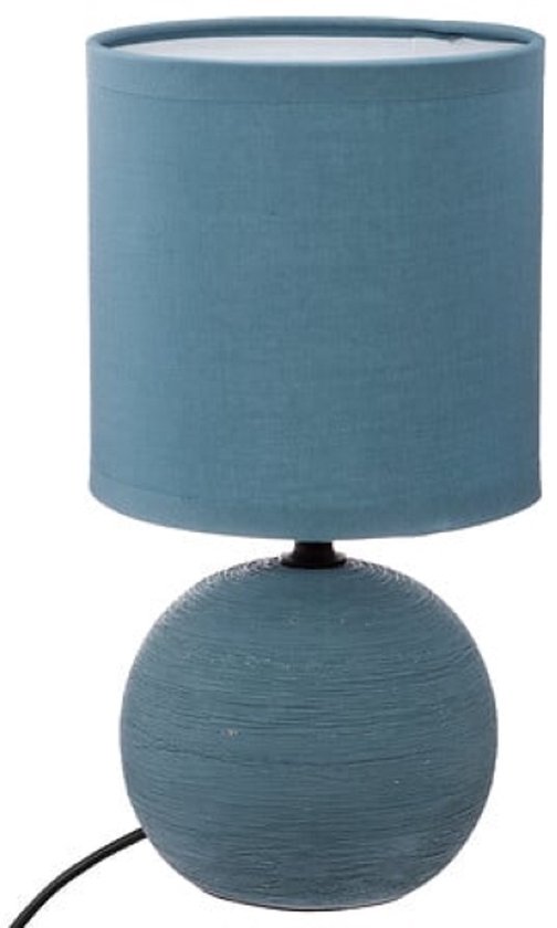 Timéo Bol Tischleuchte - Keramiklampe - 2er-Set - Moderne Tischlampe mit Kabel - Stimmungslicht für Wohnzimmer - Schlafzimmer - Büro - 25 cm Höhe