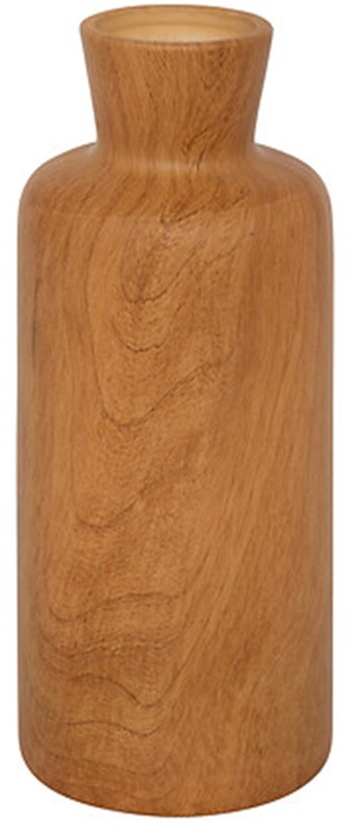 Atmosphera Botanic Flower Vase - wood look brown - ceramic - D12 x H30 cm - stems and bouquets