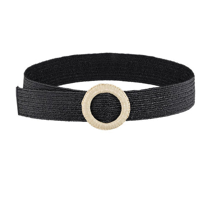 Ibiza Riem - Zwarte Polyester Riem met Beige Gesp - Stoer en Stijlvol