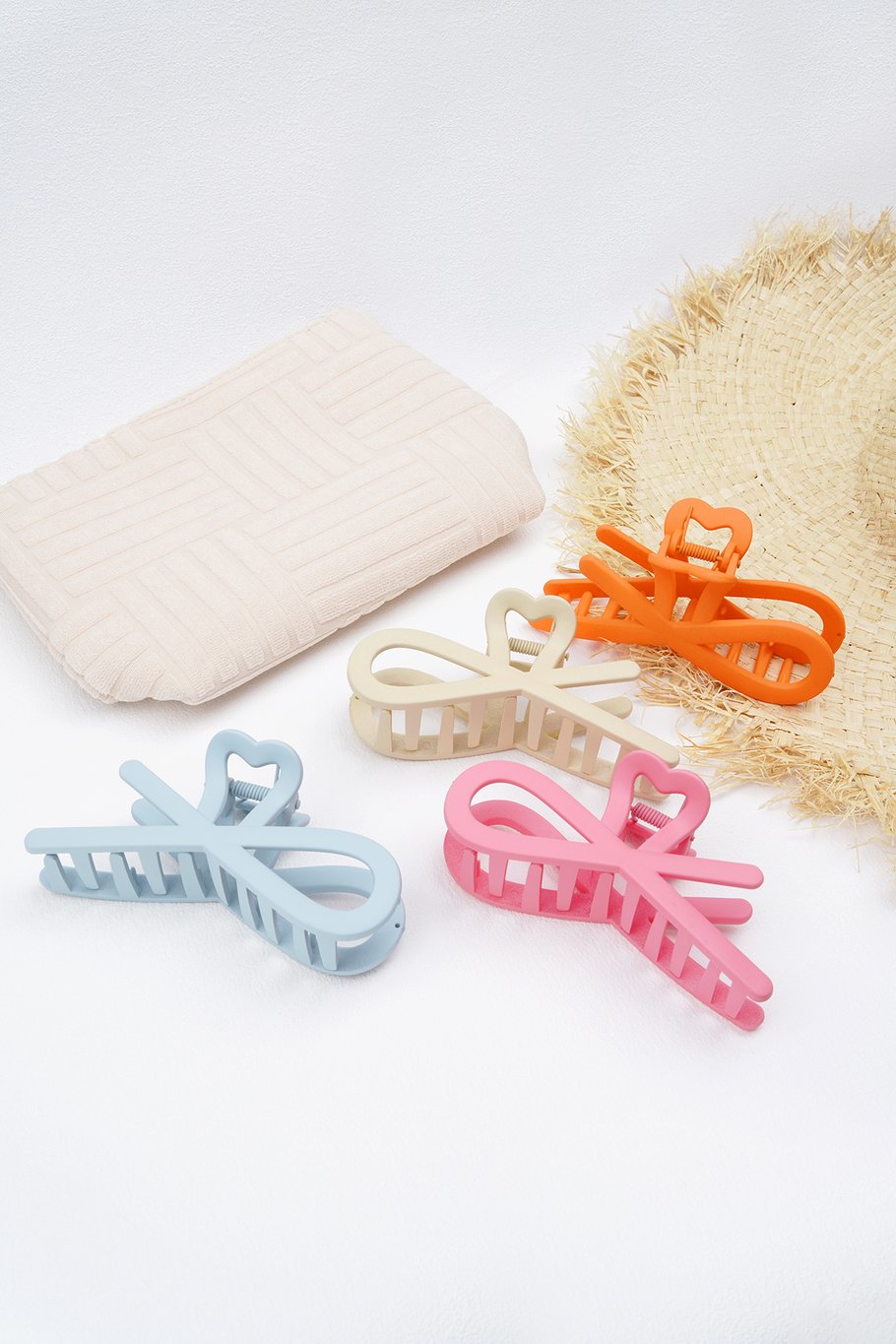 Haarclip met krullende golven – plastic haarspeld van 11 cm, roze – foto 2