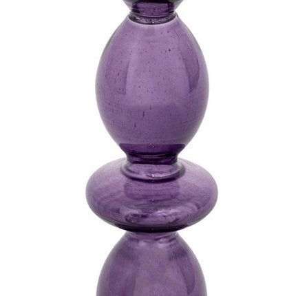 Atmosphera Glazen kandelaar Ø9xH19cm - Paars