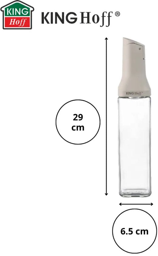 Kinghoff olie- en azijnfles met schenktuit – set van 2 glazen flessen, 500 ml – foto 2