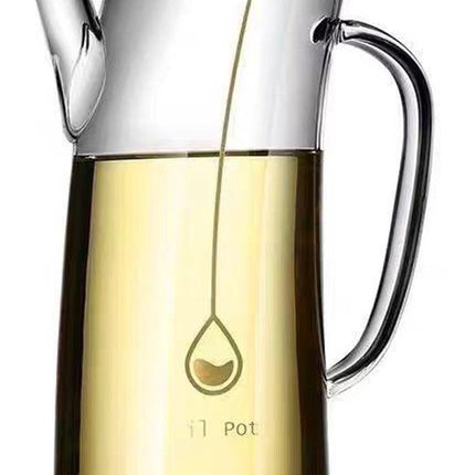 Glazen Olie- en Azijnfles met Houten Deksel – 550 ml – Handige Schenktuit & Modern Design