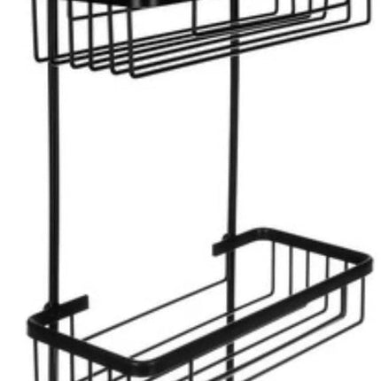 Malatec Doucherek 3 laags - Monteren zonder boren - Zwart - zuignap - Ook voor grote flessen - Opbergrek Douche - 3 etages