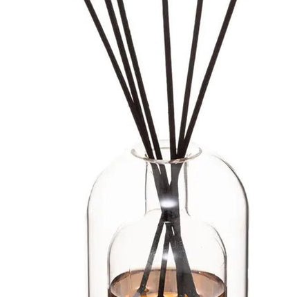 Atmosphera Geurstokjes in luxe glazen houder - Amber - 150 ml - geurverspreider - interieurparfum