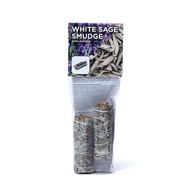 Witte salie smudge met lavendel S set van 2