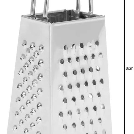 Kinghoff KH-3181 Mini vierkante rasp van roestvrij staal, handrasp, schaaf voor kaas, fruit, gember, groenten en kruiden