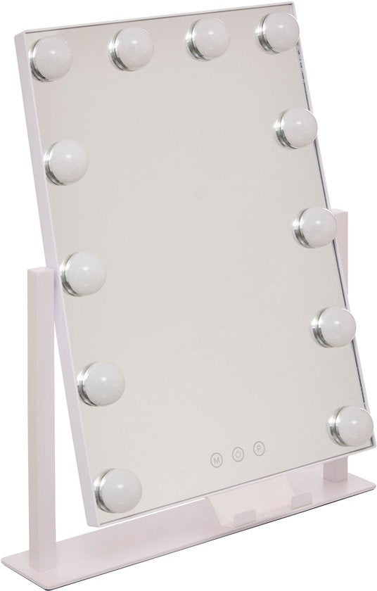 5Five Schwenkbarer LED-Make-up-Spiegel – 35 x 7 x 43 cm – Weiß