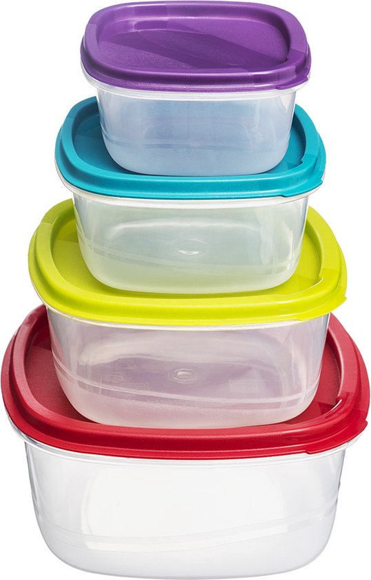 5Five vershoudbakjes nestbaar, 4-delig – BPA-vrij, luchtdicht, voor meal prep – foto 12