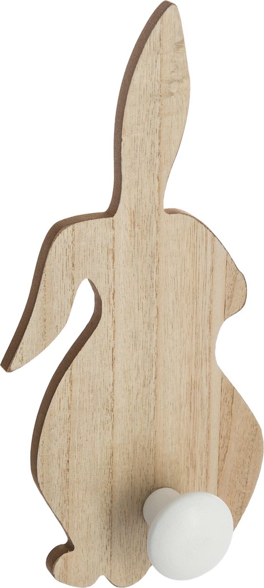 Atmosphera 2er-Set Kleiderhaken Hase Kinderzimmer - Holz - Weiß - Wandhaken - 2er-Set - Garderobe