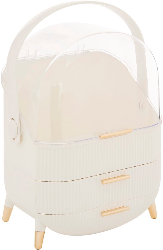 5Five Aufbewahrungsbox Alba 3 Fächer - Organizer - 25 x 17 x 38 cm - Beige
