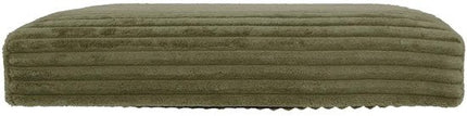 Atmosphera Hocker / Poef Essestial Ribcord - opvouwbaar - groen - MDF/polyester - 38 cm - met opbergruimte - extra zitplaatsen