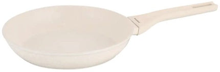 Klausberg - Pannenset - Koekenpan 24cm & Steelpan 16cm met Deksel - Marble Anti-aanbaklaag - Inductie Geschikt - Aluminium Kookgerei Set - Crème