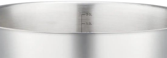 Lage braadpan met deksel 24 cm, 2,9 liter, 304 rvs met maataanduiding