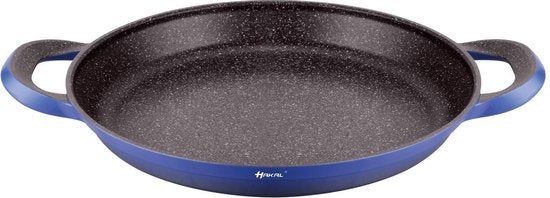 Paellapan 32 cm blauw met marmercoating, ook geschikt voor inductie
