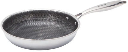 Klausberg 9022 - Koekenpan, antiaanbaklaag met honingraatstructuur - 24 cm - 3-laags - 304 roestvrij staal - PFOA-vrij