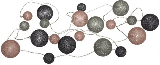 Atmosphera Lichterkette - 20 beleuchtete Kugeln - Bunte Mischung - 210 cm - Batteriebetrieben