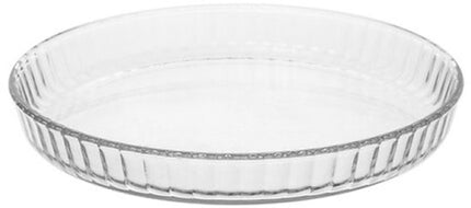 Keepeat Ovenschaal - Glazen Ovenschaal met Deksel - Set van 2 - Oven- & Magnetronbestendig - 4.5L - Borosilicaat Glas - Ø27cm - Grijs & Transparant