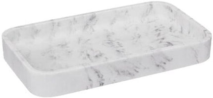 Léa Badkameraccessoiresset - Badkamer Accessoires Set - WC Bril met Toilet Accessoires Set - Toiletzitting HDF - Rechthoekige Tray Polyresin - Wit