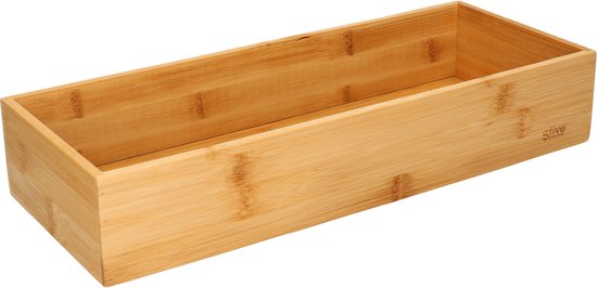 5Five Besteckkasten/Küchenorganizer – 3er-Set – 1 Fach – Tidy Smart – Bambusholz – 38 x 15 x 7 cm