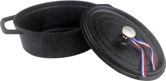 Kamberg - Schmortopf Ø 26 cm oval - Aluminium guss mit Steinbeschichtung - Für alle Herdarten einschließlich Induktion