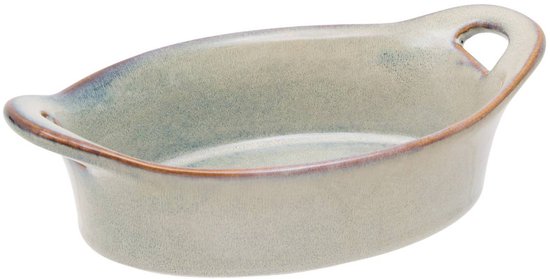 Plat ovale en céramique Terre Inconnue11x16cm bleu