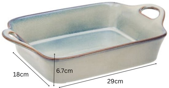 Serveerschaal - Ovenschaal - Bakvorm - Met Handvatten - Oven- en Magnetron & Vaatwasser - Stoneware - 1 Liter - 29 x 18 x 6,7 cm - Groen