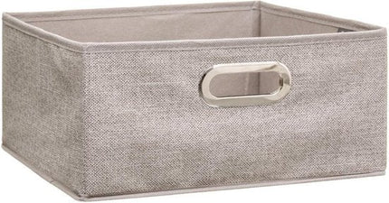 5Five Opbergmand/kastmand - Set van 2x stuks - beige - linnen - 14 liter - 31 x 31 x 15 cm - Opbergbox - Vakkenkast manden