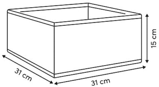 Opbergdoos - Opbergbox met Stoffen - Set van 2 - Praktische Opbergmand - voor Kast, Kleding en Accessoires - 31 x 31 x 15 cm - Donkergrijs