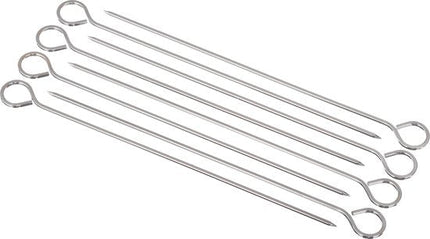 5Five BBQ/barbecue spiezen/vleespennen - van metaal - 24x stuks - 27,5 cm - Spiezen/pennen voor vlees/vis