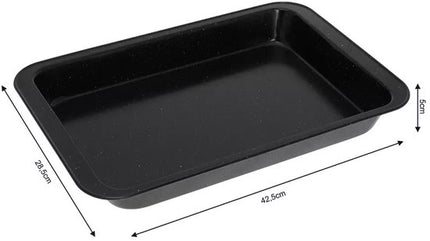 KINGHOFF Marmerenlook Bakvorm - Rechthoekige Cakevorm 42,5x28,5x5 cm - Zwarte Antiaanbaklaag - Geschikt voor Oven