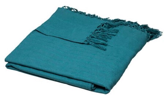 Anjali Tagesdecke - Luxuriöse Viskose-Tagesdecke - Großer Bettüberwurf für Doppelbett - Dekorative Tagesdecke für Schlafzimmer - 230 x 250 cm - Blau