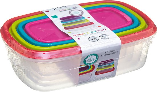5Five vershoudbakjes nestbaar, 4-delig – BPA-vrij, luchtdicht, voor meal prep – foto 9